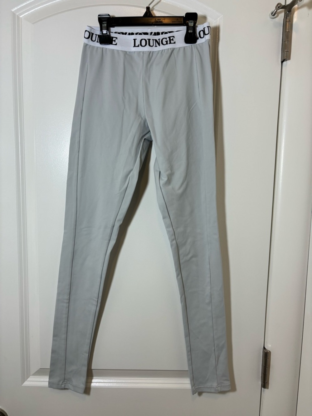 Lounge Branded Light Gray Leggings with White Waistband